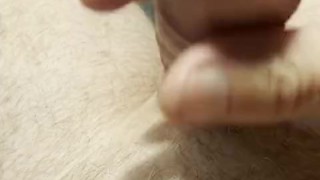 Lots of precum and rubbing one out