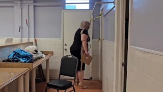 BBW Female boss caught employee jerking off his cock and ended up swallowing his cum, SSBBW, fat ass