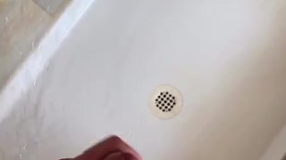 Quick SnapChat Shower Jerkoff - cum washes down drain