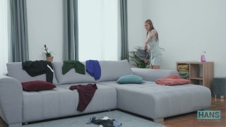 Supermodel Tiffany Tatum gets fucked hard by grandpa Hans and gets the full load of cum on her face!