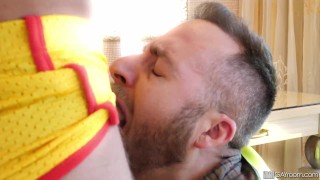 SHOWERBAIT Tech Guy Gets Ass Filled With Cock In The Shower