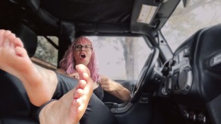 Barefoot slut parking lot joi