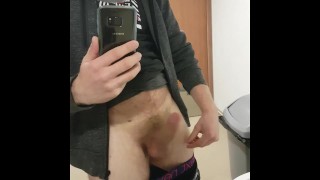 Jerking off and cumming in the shower at work