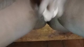 Fucking My Big Black Wet Ebony Pussy Deep With Big Dildo