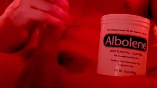 Slicked Up Albolene Masturbation With Sperm Cum Splash