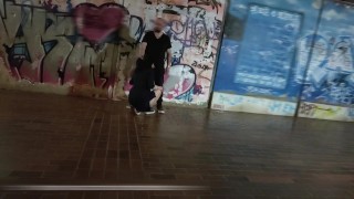 Very risky public blowjob and handjob