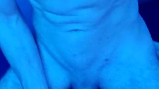 Muscular teen stroking big dick POV