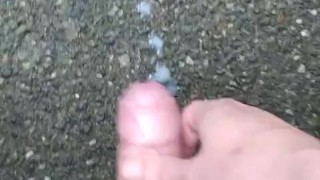Teenage Boy Squirts His Huge Load Outdoors