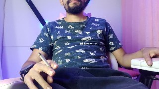 smoking, masturbating and watching porn.