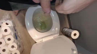 Frat boy takes a standing piss