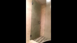 Fast and rough masturbation while I take a shower