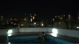 The water wasn't enough to put out the fire, so we had sex in the pool. ( my first time in a pool )