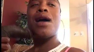 Black babe gets her pussy and ass smashed by a BBC on the couch