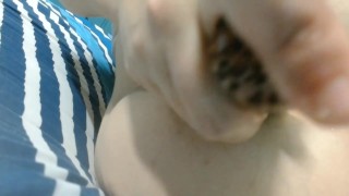 Fingering tight ass and pussy