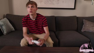 Stepmom uses her big titties to get stepson to do chores
