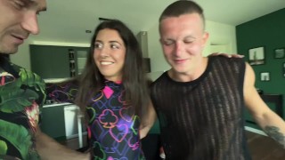 Three big cocks for my petite stepsister 174