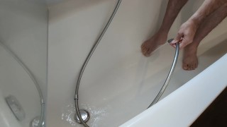 Casually teasing my Scrotum and Anus with a Waterjet :)