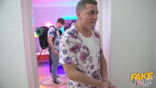 Fake Hostel - Super cute teen girlfriend with jealous boyfriend who susepcts her to be cheating