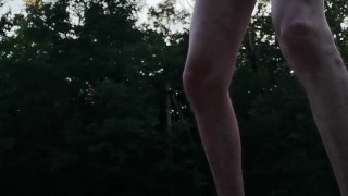 Risky wank on the road