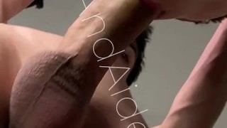 Sucking big dick of my twink boyfriend on the kitchen