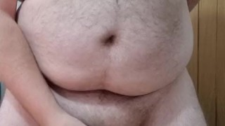 Fully naked and cumming on table