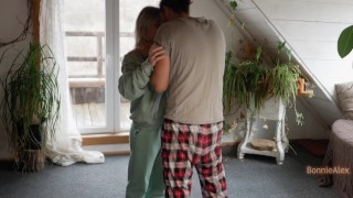 Amateur couple's homemade sex elevates the mood in any weather