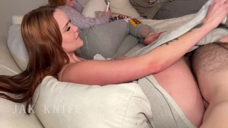 Sister's bestfriend wanted sneaky sex during family movie night - Chloe Foxxe