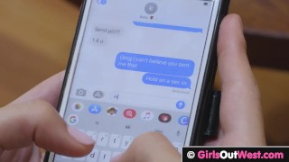 Small titted brunette gets her pussy and ass licked by blonde babe