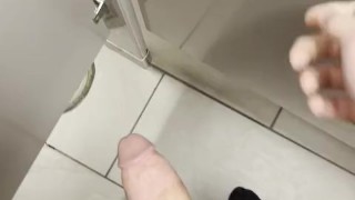 Playing with my tail in public restroom
