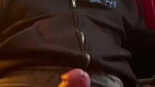 Pissing and jerking in bed fully clothed