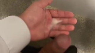 Premature cumshot in toilet