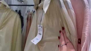 Trying on Haul Transparent See through Clothing Sexy Girl Hard Nipples