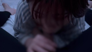 顔面騎乗になってもちんぽを頬張るエロ彼女♡ cum in mouth blowjob