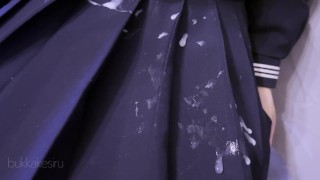 紺セーラーに手コキ服射　パート２ cum onto sailor school uniform Part 2