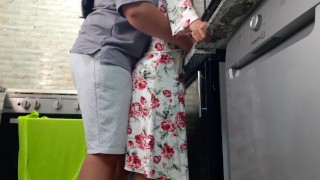 I fucked my stepsister in the kitchen while she was washing the dishes - Lesbian_illusion
