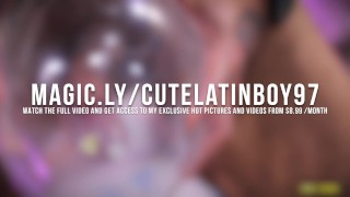 Looner Condom Popping Camilo Brown Popping Inflated Condoms With His Big Uncut Cock And Lick His Cum