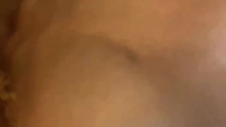 Tiny ebony teen in handcuffs fucks her own pussy with big dragon dildo