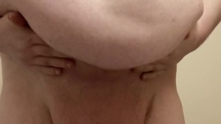 Fat man shows off body for daddy/mommy