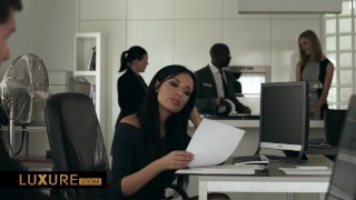 The busty secretary asks for a DP