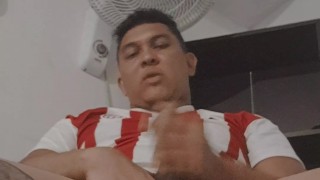 Very hot, the boy touches his cock