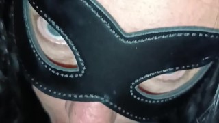 Smoking woman in mask