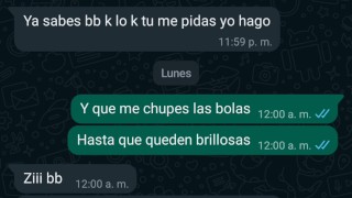 CON LA VENDEDORA DE CARNITAS LE MANDO WHATSAPP Y COJEMOS