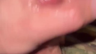 Horny army soldier jerks off in his used boxer shorts shooting a hot load