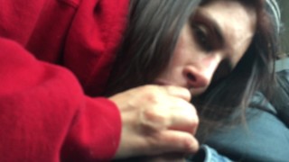 Sarina Luv sucks dick in the car on the way to fuck her is 100% throat GOAT