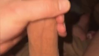 Busting beside him in bed