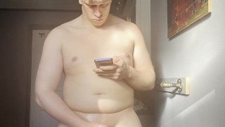 facing towards you horny handjob