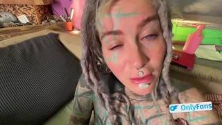 Crempie my Cunt - Tattoo girl gets a big load