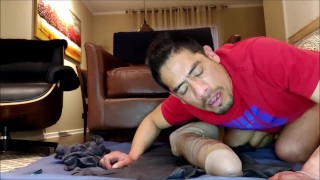 Mr. Hankey's Rentman XXXL jerking off ,cum and eating my own cum.