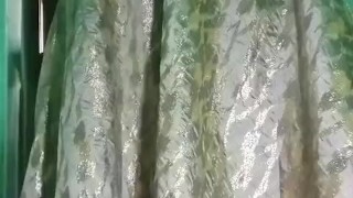 Indian Gay Crossdresser Gaurisissy in Pink lehanga pressing his Boobs and fingering in his ass