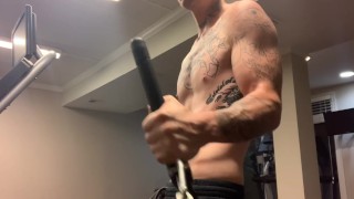Working out abs and arms